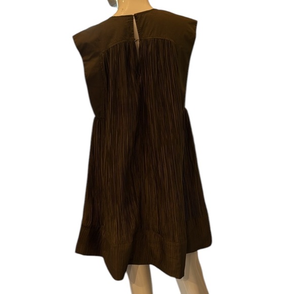 Anthroplogie Cap Sleeve Moss Green Plisse’ Mini Dress Size XS - Picture 9 of 16